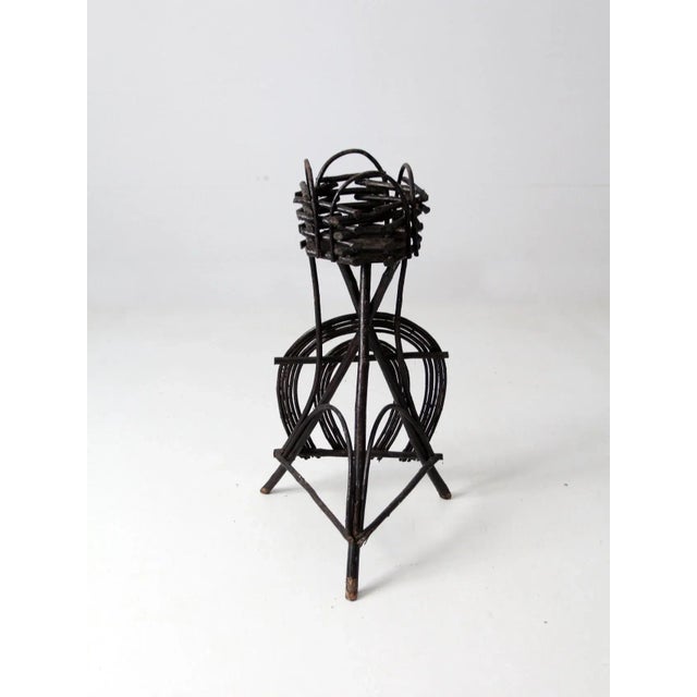 Early 20th Century Antique Adirondack Twig Planter Table For Sale - Image 5 of 12