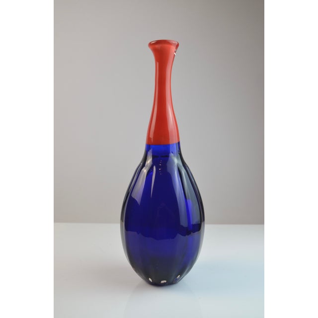 Hand Blown Glass Soliflore Vase, 1980s For Sale - Image 6 of 9