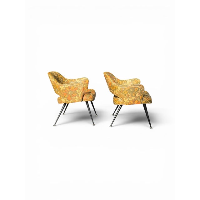 Inject an immediate dose of 1970s retro energy into your space with this incredible pair of vintage open-back barrel...