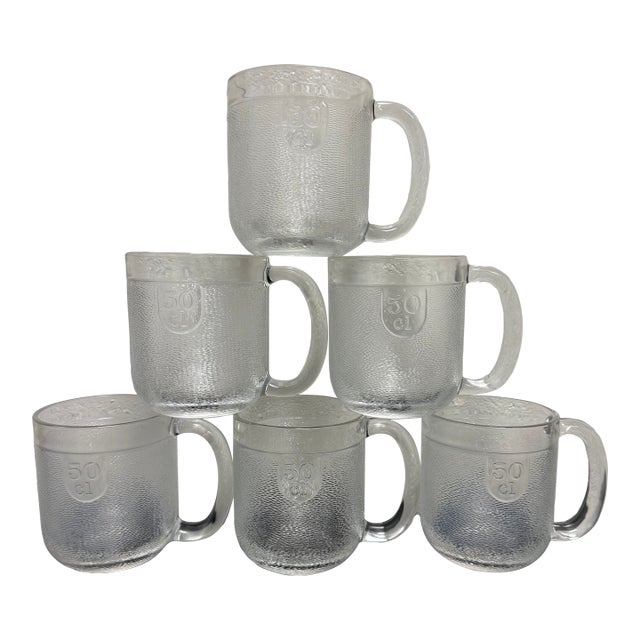 1960s Iittala Oiva Toikka Krouvi 50 CL Glass Beer Mugs Nuutajari, Six For Sale