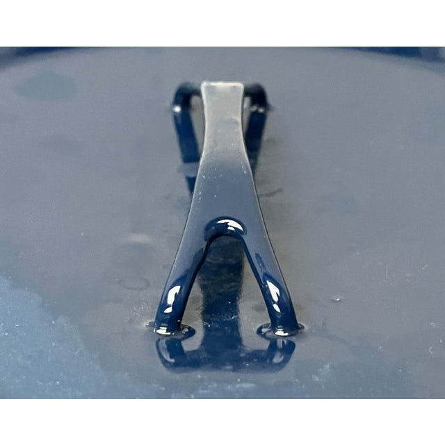 Blue Mid-Century Modern Minimalist Blue Enamel Pot by Seppo Mallat for Finel, Finland, 1960s For Sale - Image 8 of 18