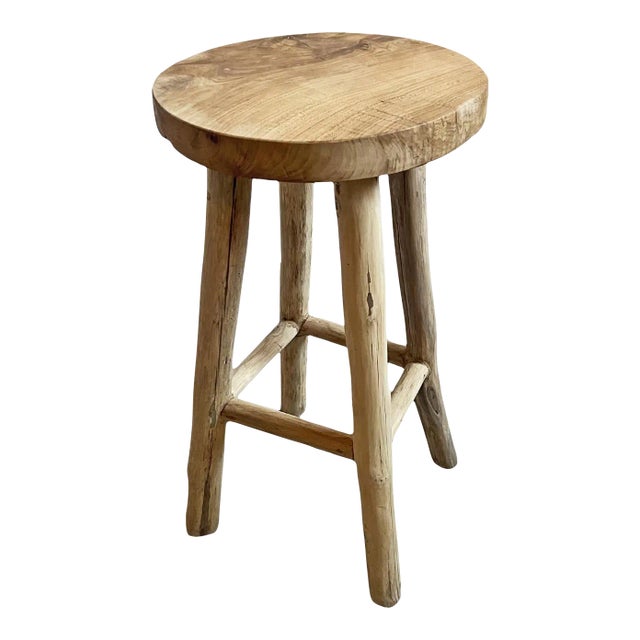 Vintage Tore Teak Wood Bar Stool For Sale