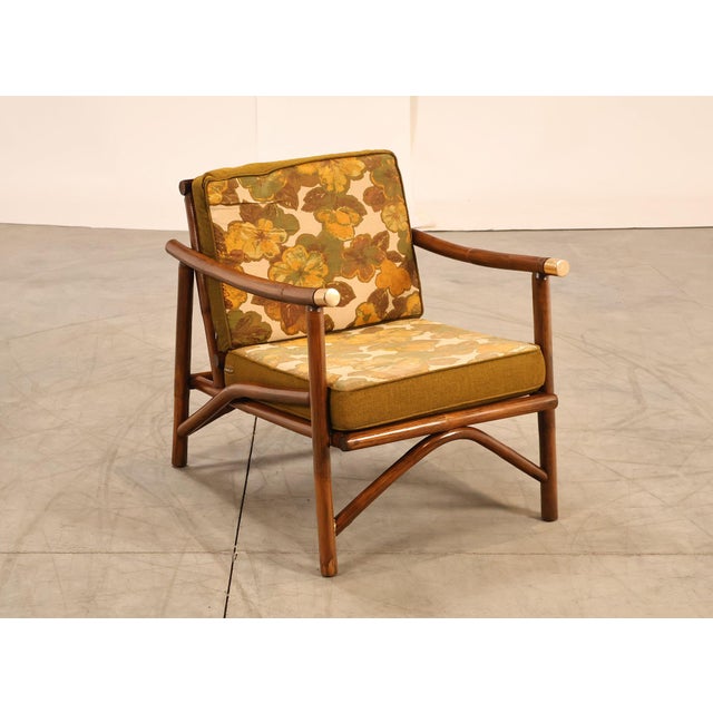 Mid-Century Modern Vogue Coastal Vintage Rattan Bamboo Armchair For Sale - Image 3 of 18