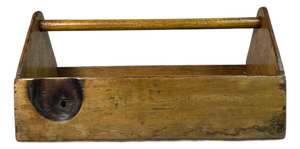 Antique English Pine Carpenter’s Toolbox With Turned Handle