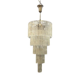 Large Murano Glass Rod Chandelier, Italy, 1980s For Sale