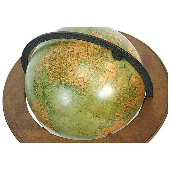 Traditional Terrestrial Political Tall Library/Floor Globe on Walnut Stand by J. Paul Goode for Rand McNally, C. 1925-30 For Sale - Image 3 of 4