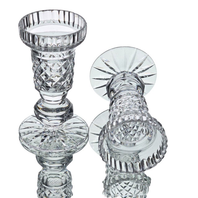 Late 20th Century Tipperary Crystal Candlestick Pair - Refined Irish Craftsmanship - Luxe Décor Accent for Formal Dining or Stylish Display For Sale - Image 5 of 8