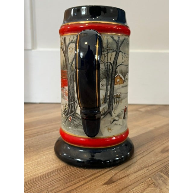 Ceramic 1990s Budweiser "An American Tradition" Holiday Beer Stein For Sale - Image 7 of 8