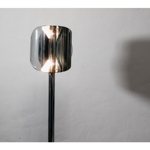 Silver Floor Lamp in the style of Fontana Arte, 1970s For Sale - Image 8 of 12