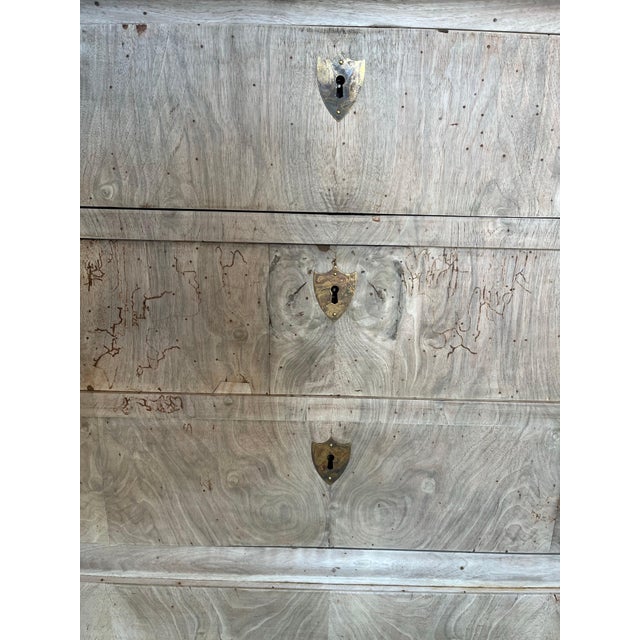 19th Century Italian Carlo X / Louis Philippe Bleached Walnut Chest of Drawers For Sale - Image 6 of 12