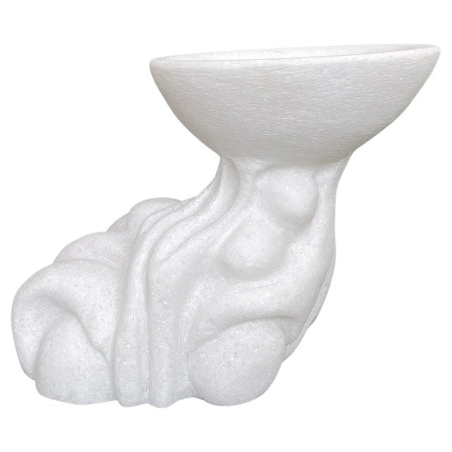 Round Hand Carved Marble Vessel by Tom Von Kaenel For Sale - Image 6 of 6
