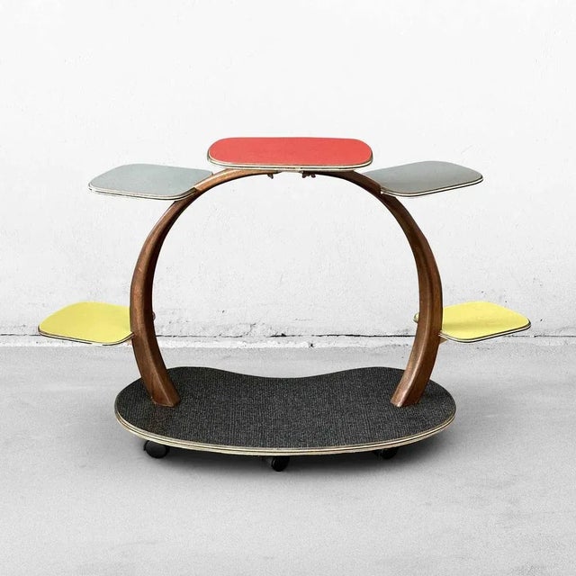 Large Mid-Century German Colorful Plant Stand or Flower Table, 1950s For Sale - Image 13 of 13