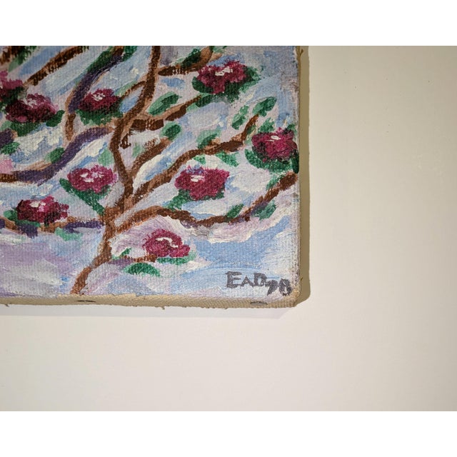 Post Impressionist Flowering Branches | Acrylic on Canvas | Post-Impressionist | Edward A. Davidson | 1978 For Sale - Image 3 of 3