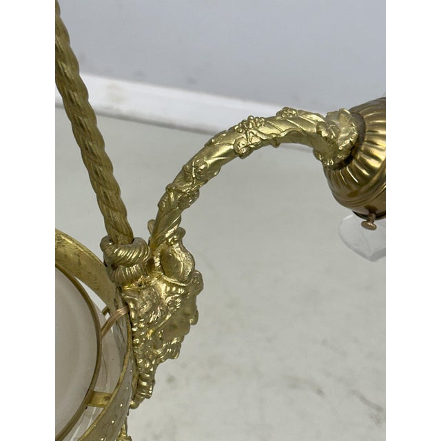 Metal Bacchus Themed French Style Brass Chandelier For Sale - Image 7 of 12