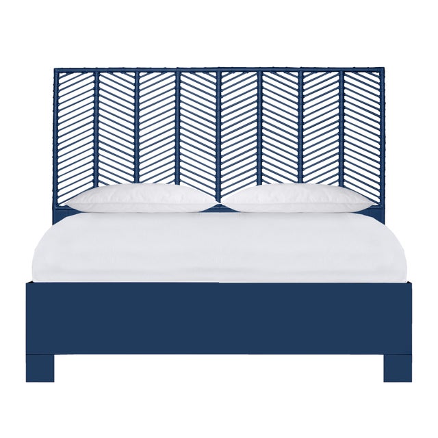 Liam Platform Bed King - Navy For Sale - Image 12 of 12