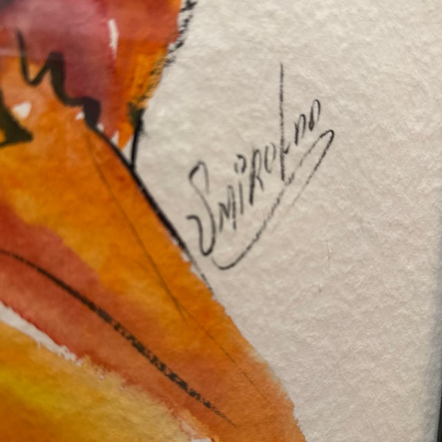 American Michael Smiroldo — New Orleans Jazz Trombonist / Original Watercolor & Ink on Paper | Signed & Framed For Sale - Image 3 of 6