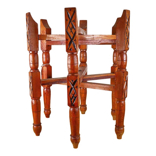 Moroccan Wooden Folding Table Base For Sale
