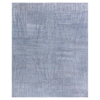 Modern Eskayel Akimbo Grey and White Handmade Rug by Doris Leslie Blau For Sale