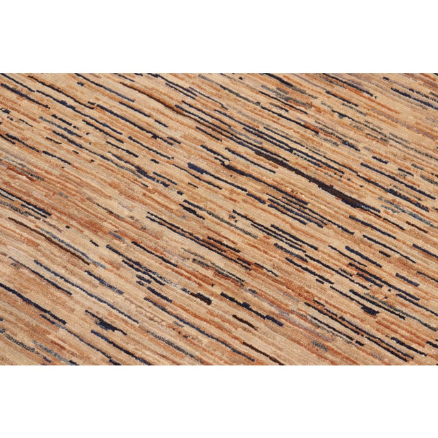 Modern Gabbeh Tan/Beige Wool Rug - 6'0'' X 8'8'' For Sale - Image 4 of 10