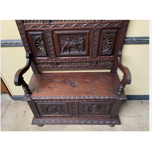 Late 19th Century Antique Breton Chest Bench, 1880 For Sale - Image 5 of 11