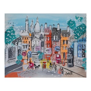 Montmarte 1949, Charles Cobelle Acrylic on Canvas, Signed Lower Right For Sale