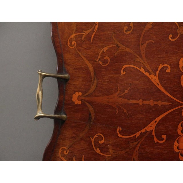 Wood Antique Inlaid Mahogany Tray, 1880 For Sale - Image 7 of 8