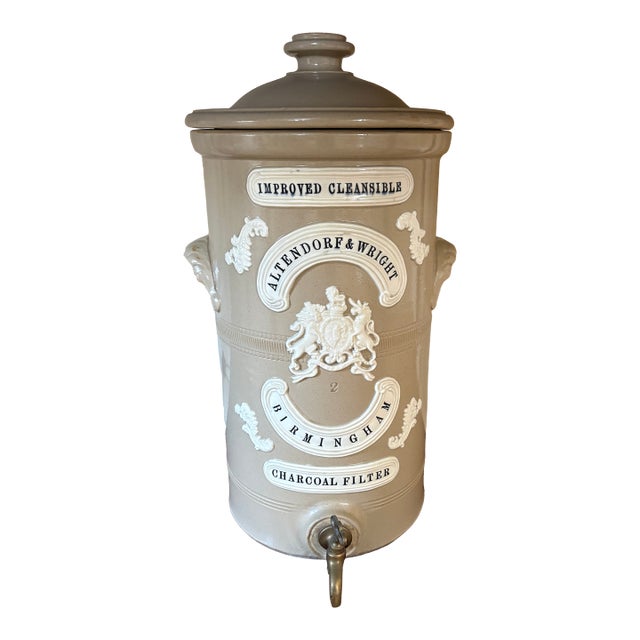 19th Century English Earthenware Water Dispenser For Sale