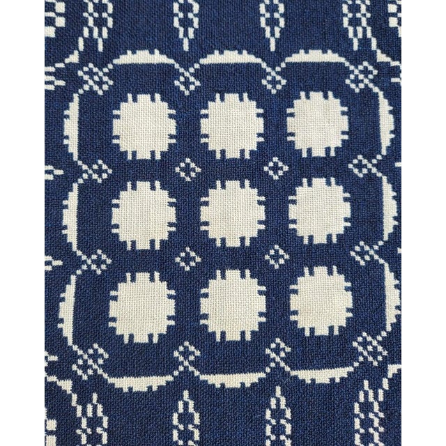 Early 19Thc Woven Double Weave Coverlet in Indigo & White For Sale - Image 11 of 11