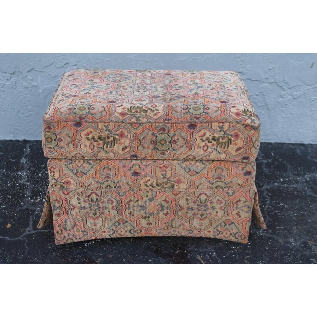 Textile 1970's Designer Ottoman For Sale - Image 7 of 7