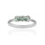 Gemstone Classic Three Stone Round Emerald Ring in Sterling Silver for Her, Size 6 For Sale - Image 7 of 12