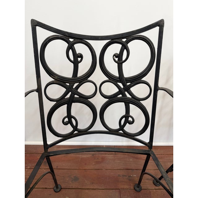 Mid-Century Modern Elegant Woodard Iron Patio Dining Chairs, Set of Six For Sale - Image 3 of 12