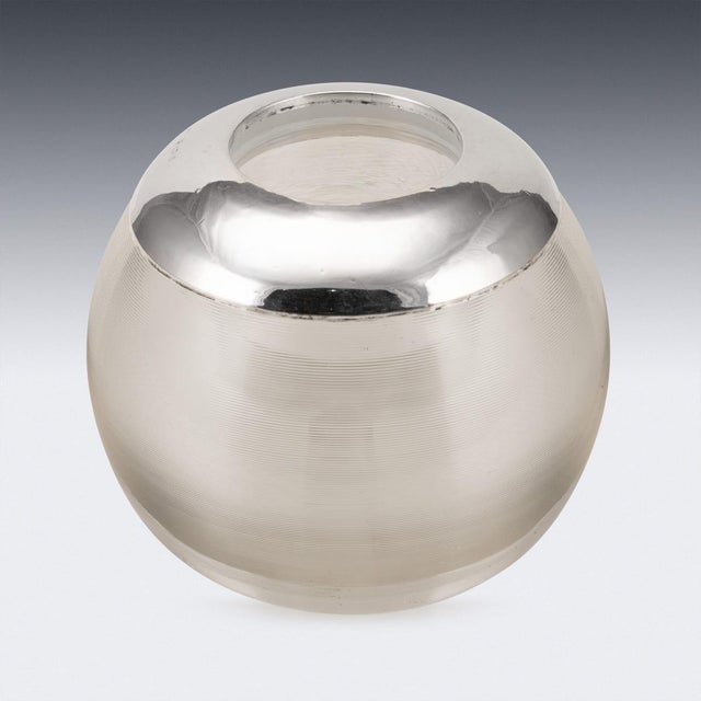 20th Century English Monumental Silver-Mounted Glass Match Striker, 1938 For Sale - Image 3 of 10