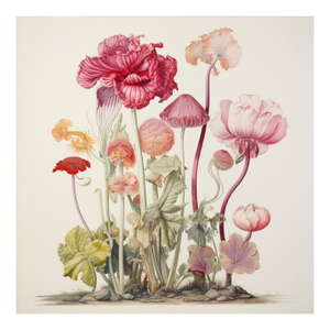 20" X 20" 'Flowers' Botanical Print, Unframed