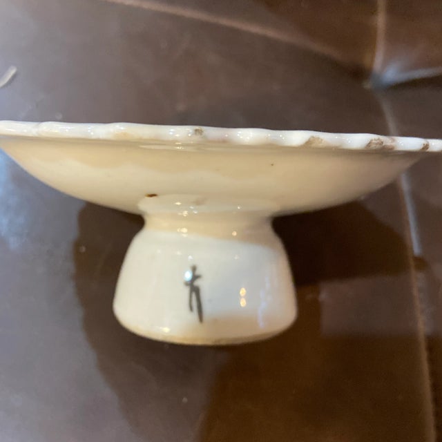 Antique Chinese Altar Plate With Bird & Flowers For Sale - Image 4 of 13