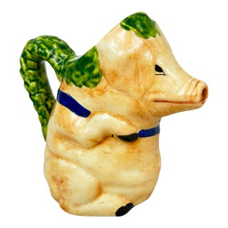 Vintage Majolica Pig Pitcher For Sale