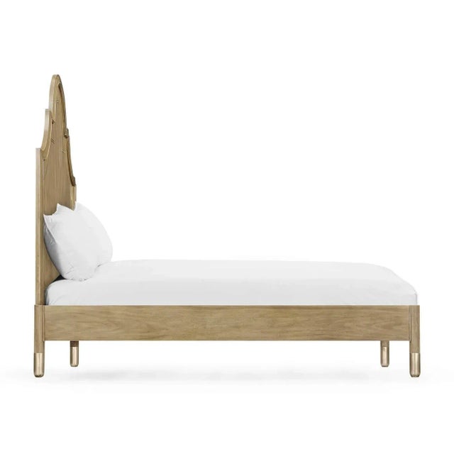 2020s Modern Walnut and Brass King Size Bed For Sale - Image 5 of 6