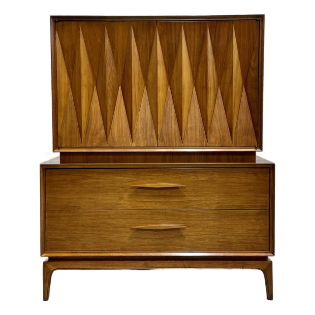 Amazing Mid Century Modern "Diamond" Dresser by Albert Parvin, C. 1960's For Sale