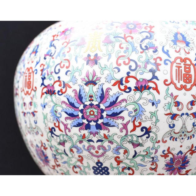Blue Chinese Qianlong Bulbous Shangping Form Porcleain Vases, Set of 2 For Sale - Image 8 of 11