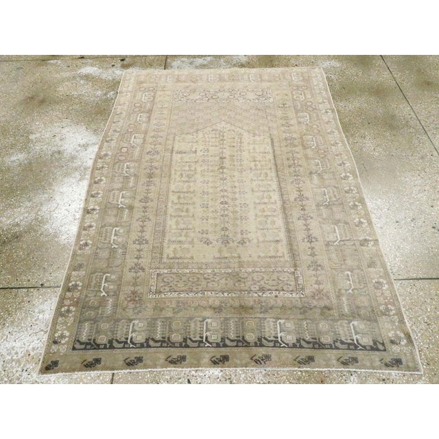 A vintage Turkish Kayseri accent rug handmade during the mid-20th century. Measures: 4' 3" x 6' 0"