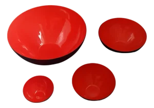 Enamelled Krenit Bowls by Herbert Krenchel for Torben Ørskov, 1950s, Set of 4