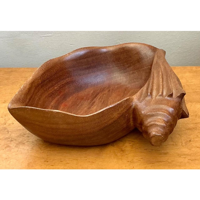 Vintage Carved Wood Shell Bowl For Sale - Image 16 of 16