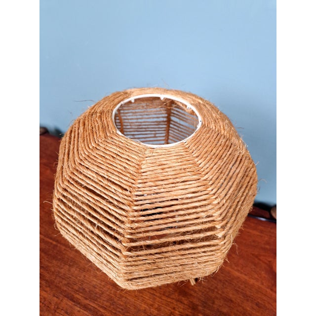 Vintage Tripod Rope Table Lamp, 1960s For Sale - Image 4 of 13