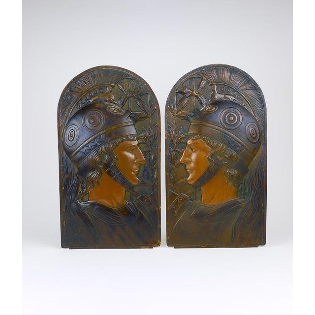 Vienna Secession Art Nouveau Spartans Relief Panels attributed to Georg Klimt, 1900, Set of 2 For Sale - Image 18 of 18