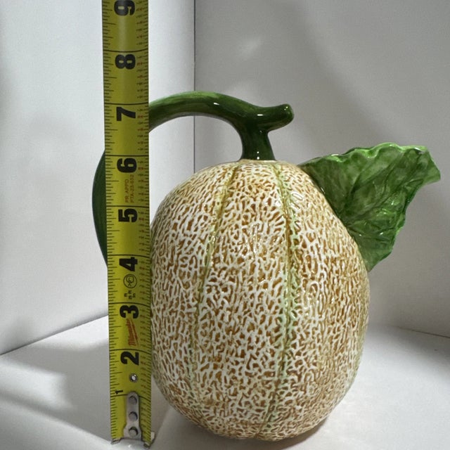 Vintage the Haldon Group Ceramic Cantaloupe Melon Pitcher For Sale In Houston - Image 6 of 7