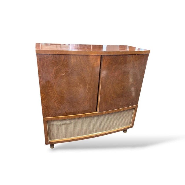 Vintage Walnut Radio Cabinet, 1950s For Sale - Image 6 of 9