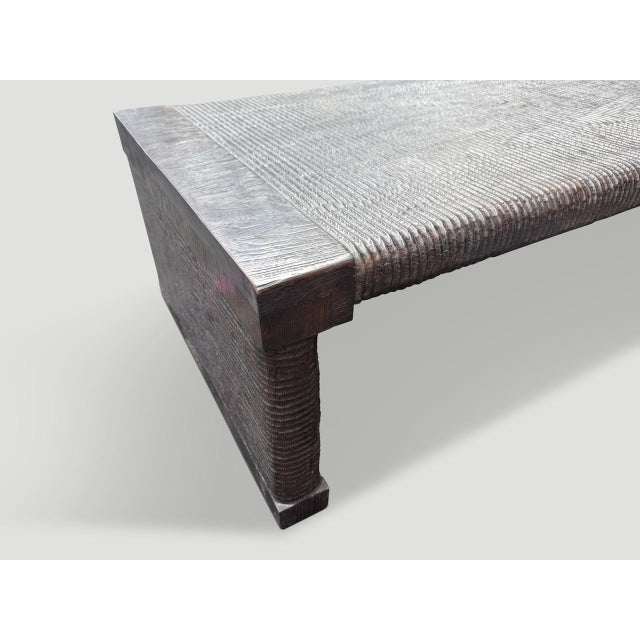 Andrianna Shamaris Exquisite Monumental Couture Hand Carved Bench For Sale - Image 9 of 18