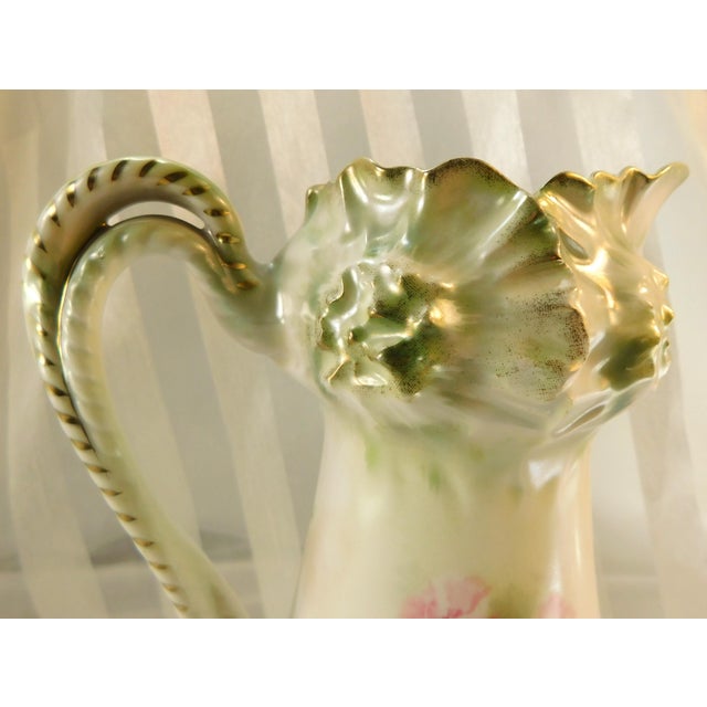 Ceramic 1900s Reinhold Schlegemilch Pink Floral Chocolate Pot For Sale - Image 7 of 9