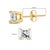 Early 21st Century IGI Certified 14k Yellow Gold 1/2 cttw 4-Prong Set Princess-Cut Solitaire Diamond Push Back Stud Earrings, A Pair For Sale - Image 5 of 7