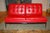 Metal Knoll Tufted Leather Slipper Sofa With Label in Lipstick Red For Sale - Image 7 of 9