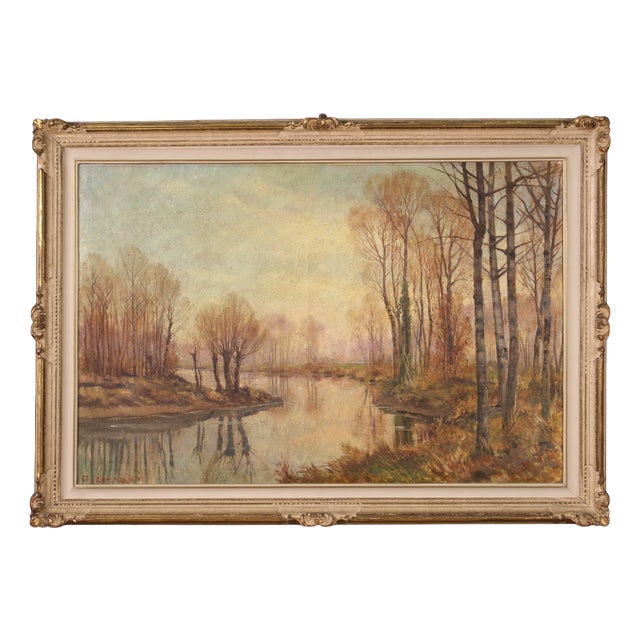A. Corradi, Landscape, 1950, Oil on Canvas, Framed For Sale